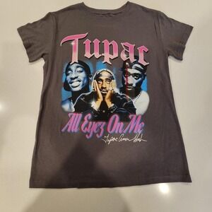 Tupac 2Pac All Eyez On Me Rap Tee Gray Graphic Shirt XS, brand new